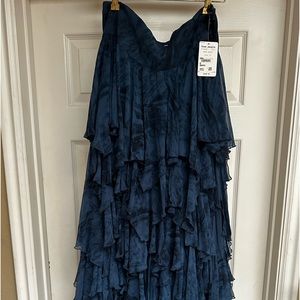 Free People  tiered skirt blue size 12